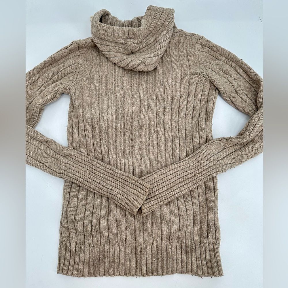Hollister Womens Chunky Y2K Knit Hooded Sweater Size Large Bella Swan Slim Fit - Picture 4 of 7